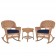 3pc Honey Rocker Wicker Chair Set With Cushion