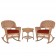 3pc Honey Rocker Wicker Chair Set With Cushion