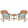 3pc Honey Rocker Wicker Chair Set With Cushion