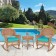 3pc Honey Rocker Wicker Chair Set With Cushion