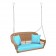 Honey Resin Wicker Porch Swing with Cushion