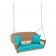 Honey Resin Wicker Porch Swing with Cushion