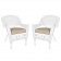 White Wicker Chair With Cushion Set of 2