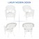 White Wicker Chair With Cushion Set of 2