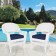 White Wicker Chair With Cushion Set of 2
