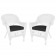 White Wicker Chair With Cushion Set of 2