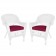 White Wicker Chair With Cushion Set of 2