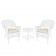 White Wicker Chair And End Table Set With Chair Cushion