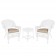 White Wicker Chair And End Table Set With Chair Cushion