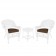 White Wicker Chair And End Table Set With Chair Cushion