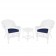White Wicker Chair And End Table Set With Chair Cushion
