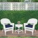 White Wicker Chair And End Table Set With Chair Cushion