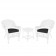 White Wicker Chair And End Table Set With Chair Cushion