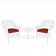 White Wicker Chair And End Table Set With Chair Cushion