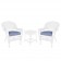 White Wicker Chair And End Table Set With Chair Cushion