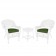 White Wicker Chair And End Table Set With Chair Cushion