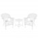 White Wicker Chair And End Table Set Without Cushion