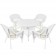 5pc White Wicker Dining Set With Cushions
