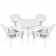 5pc White Wicker Dining Set With Cushions