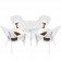 5pc White Wicker Dining Set With Cushions
