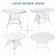 5pc White Wicker Dining Set With Cushions