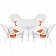 5pc White Wicker Dining Set With Cushions