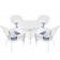 5pc White Wicker Dining Set With Cushions