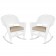 White Rocker Wicker Chair with Cushion-  Set of 2