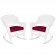 White Rocker Wicker Chair with Cushion-  Set of 2