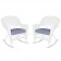 White Rocker Wicker Chair with Cushion-  Set of 2