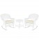 3pc White Rocker Wicker Chair Set With Cushion