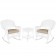 3pc White Rocker Wicker Chair Set With Cushion
