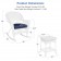 3pc White Rocker Wicker Chair Set With Cushion