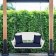 White Resin Wicker Porch Swing with Cushion
