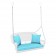 White Resin Wicker Porch Swing with Cushion