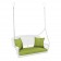 White Resin Wicker Porch Swing with Cushion
