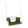 White Resin Wicker Porch Swing with Cushion
