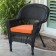 Black Wicker Chair With Orange Cushion