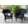Black Wicker Chair Without Cushion - Set of 2