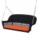 Black Resin Wicker Porch Swing with Orange Cushion