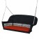 Black Resin Wicker Porch Swing with Brick Red  Cushion