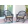 Santa Maria Espresso Wicker Rocker Chair with Tan Cushion - Set of 2