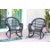 Santa Maria Espresso Rocker Wicker Chair Without Cushion - Set of 2