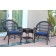 3pc Santa Maria Espresso Wicker Chair Set - Midnight Blue Cushions