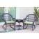 3pc Santa Maria Espresso Rocker Wicker Chair Set - Sage Green Cushions