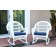 Santa Maria White Wicker Rocker Chair with Midnight Blue Cushion - Set of 4