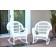 Santa Maria White Rocker Wicker Chair Without Cushion - Set of 2