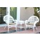 3pc Santa Maria White Wicker Chair Set - Tan Cushions