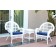 3pc Santa Maria White Wicker Chair Set - Midnight Blue Cushions