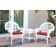 3pc Santa Maria White Wicker Chair Set - Brick Red Cushions